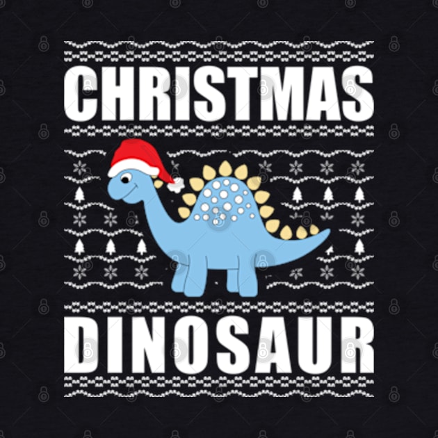 Christmas Dinosaur Ugly Xmas Sweater by JaiStore